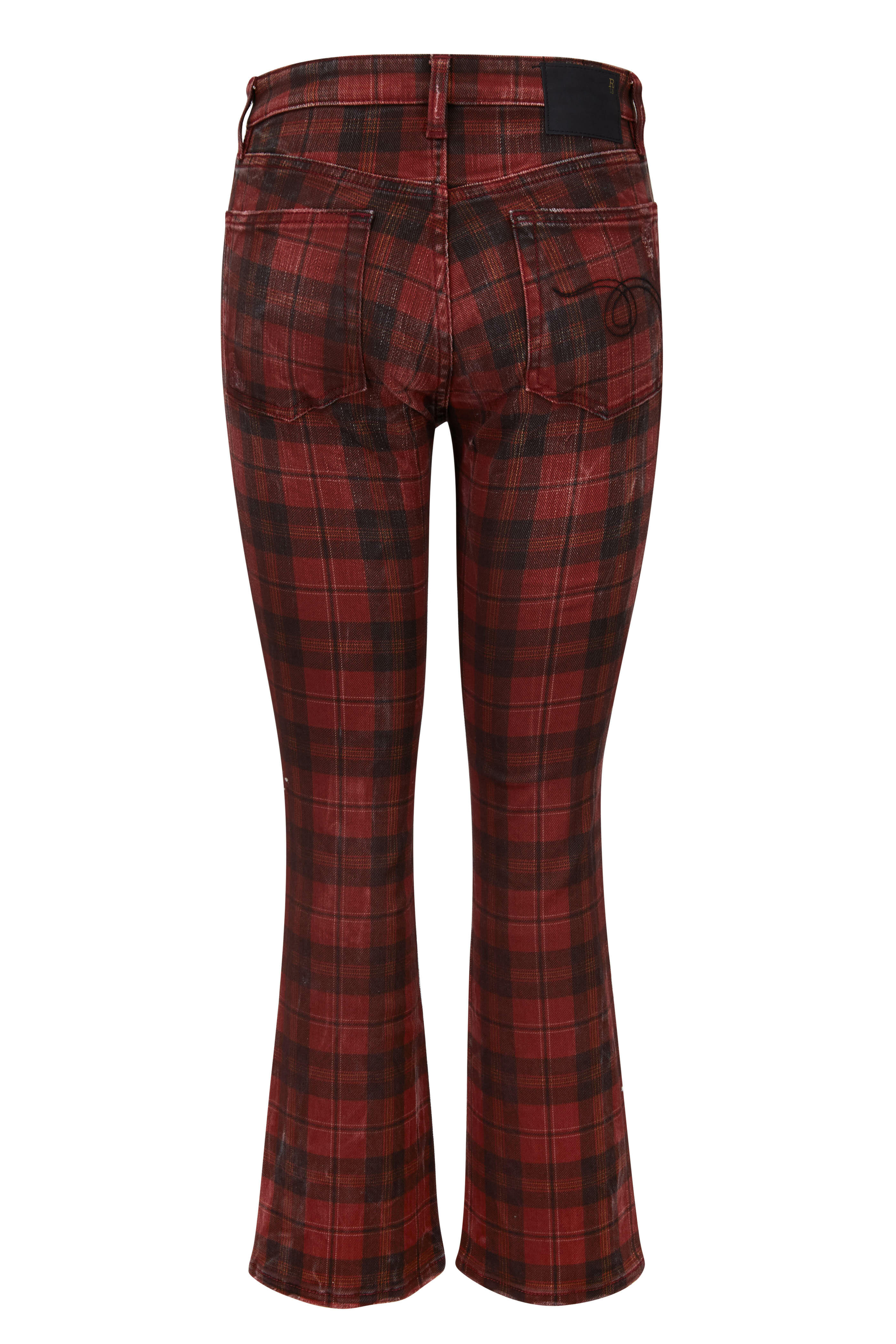 R13 - Red Plaid Kick Fit Distressed Jean | Mitchell Stores