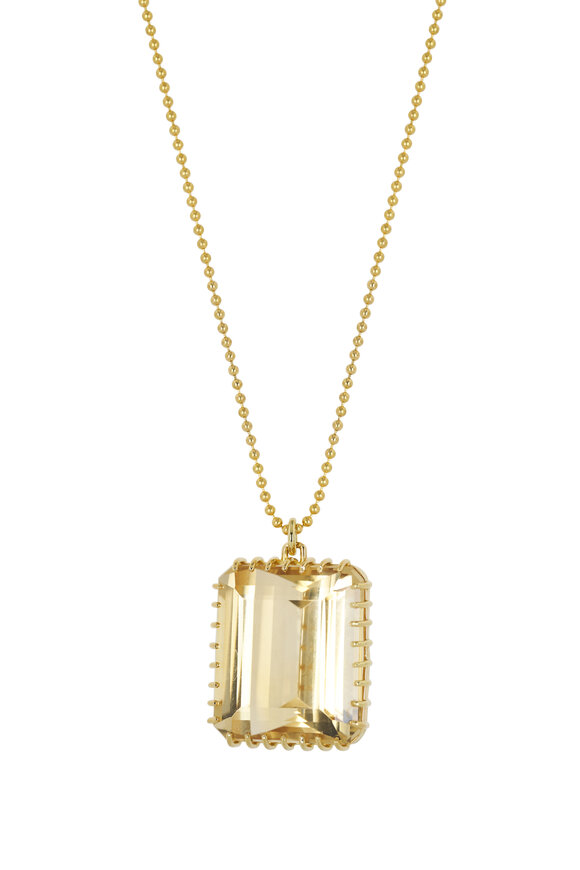 Renee Lewis - Rectangle Citron Pendant Necklace