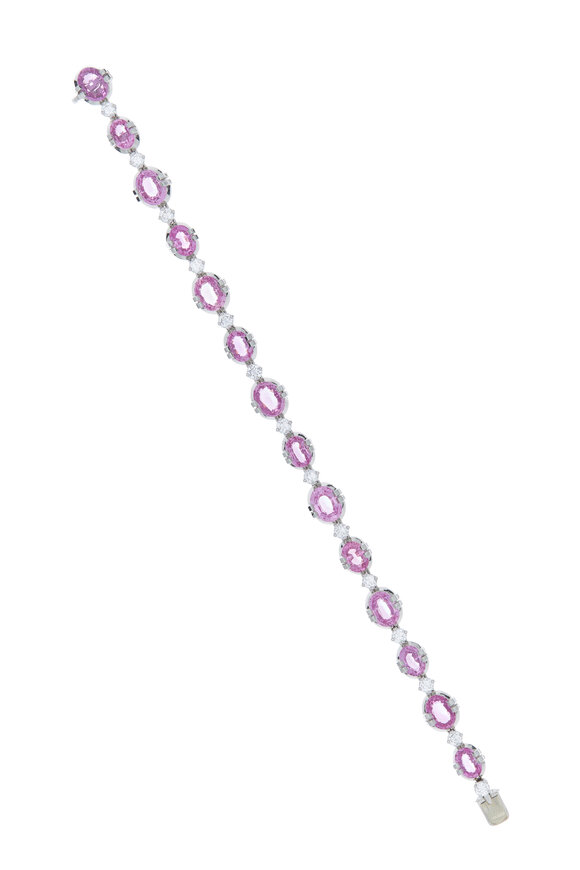 Fred Leighton - Platinum Pink Sapphire & Diamond Bracelet