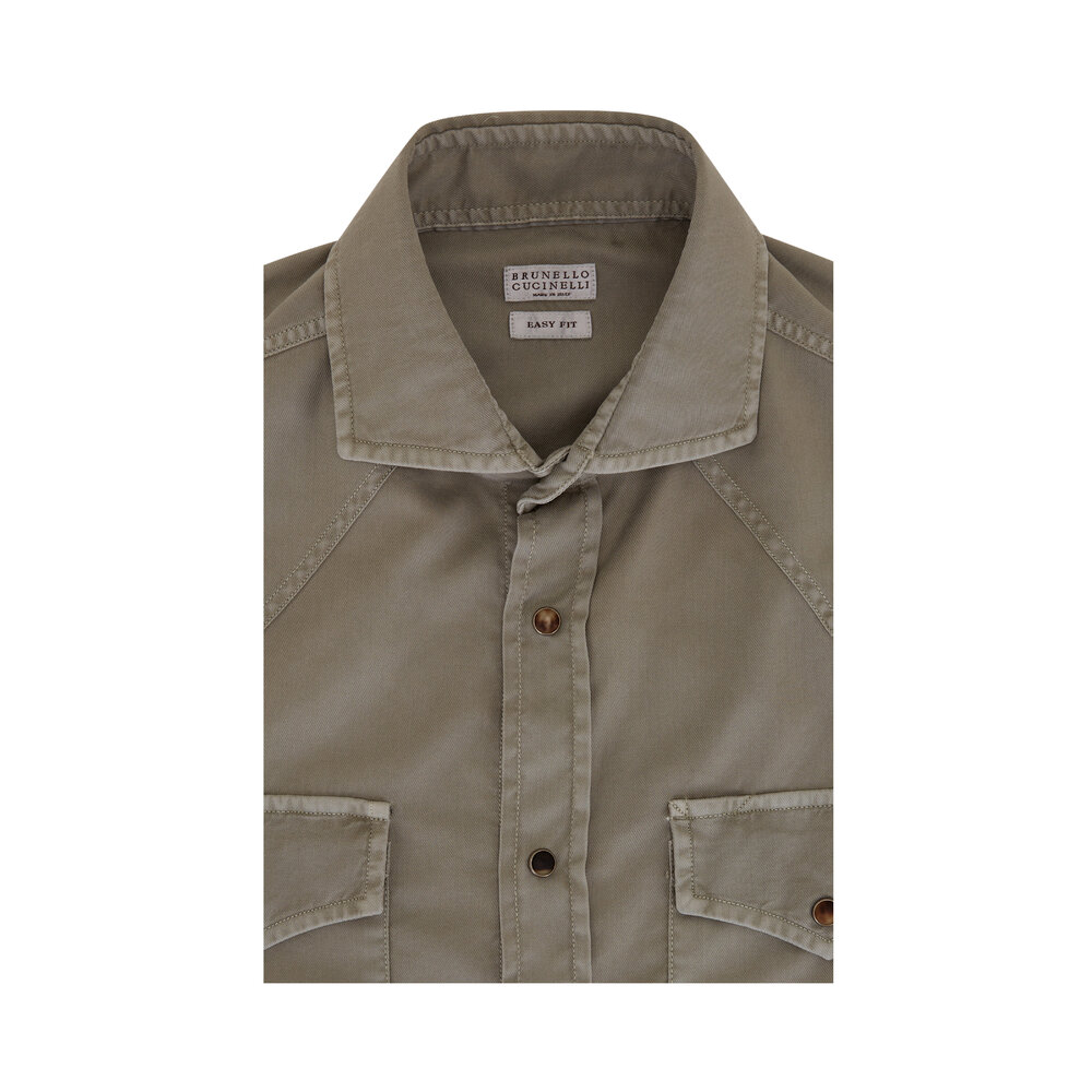 BRUNELLO CUCINELLI リネン ギャバジン シャツジャケット BRUNELLO CUCINELLI】定価約50万円〜リネンジャケット 48 - メルカリ