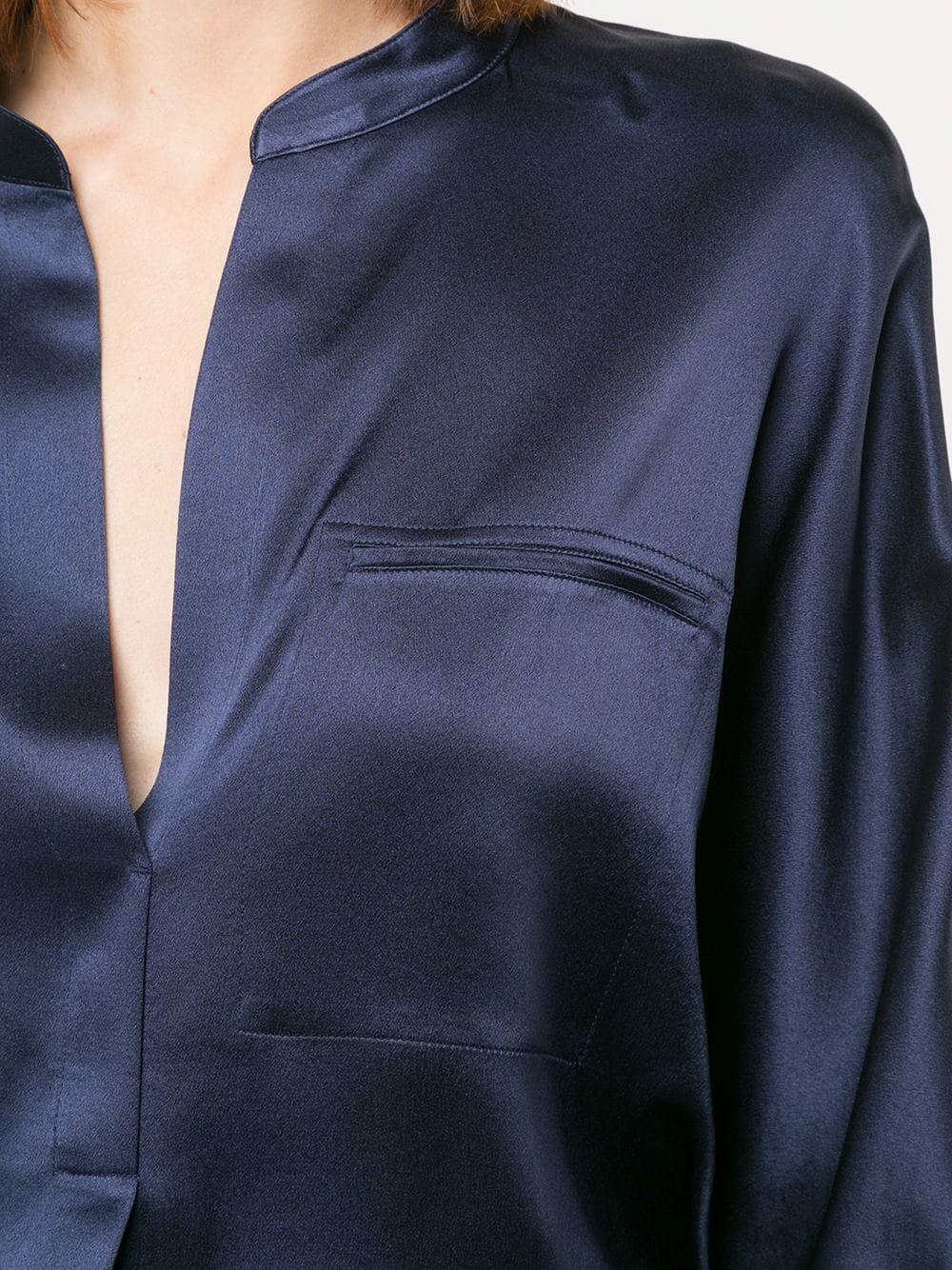 Vince - Marine Blue Silk Blouse