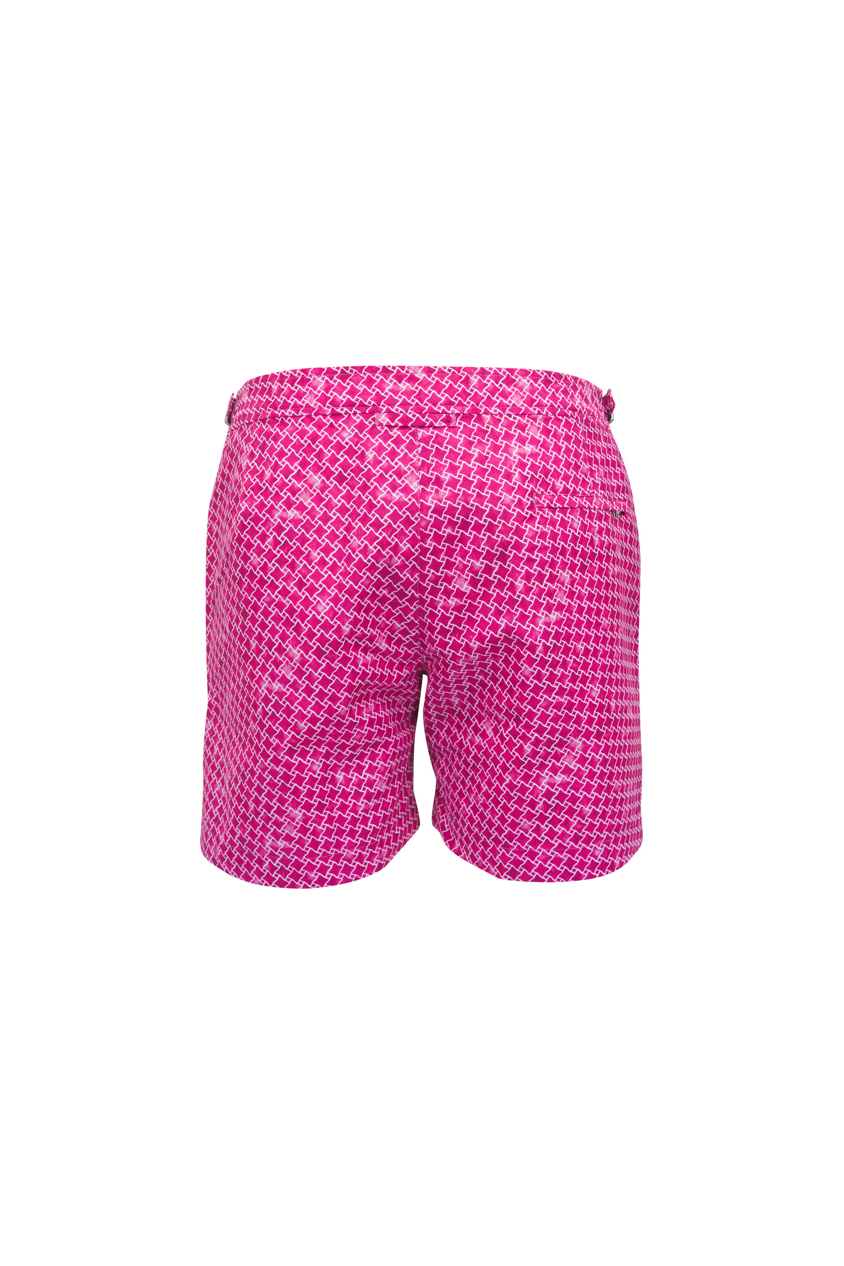 Orlebar Brown - Bulldog Sunset Pink Geo Print Swim Trunks