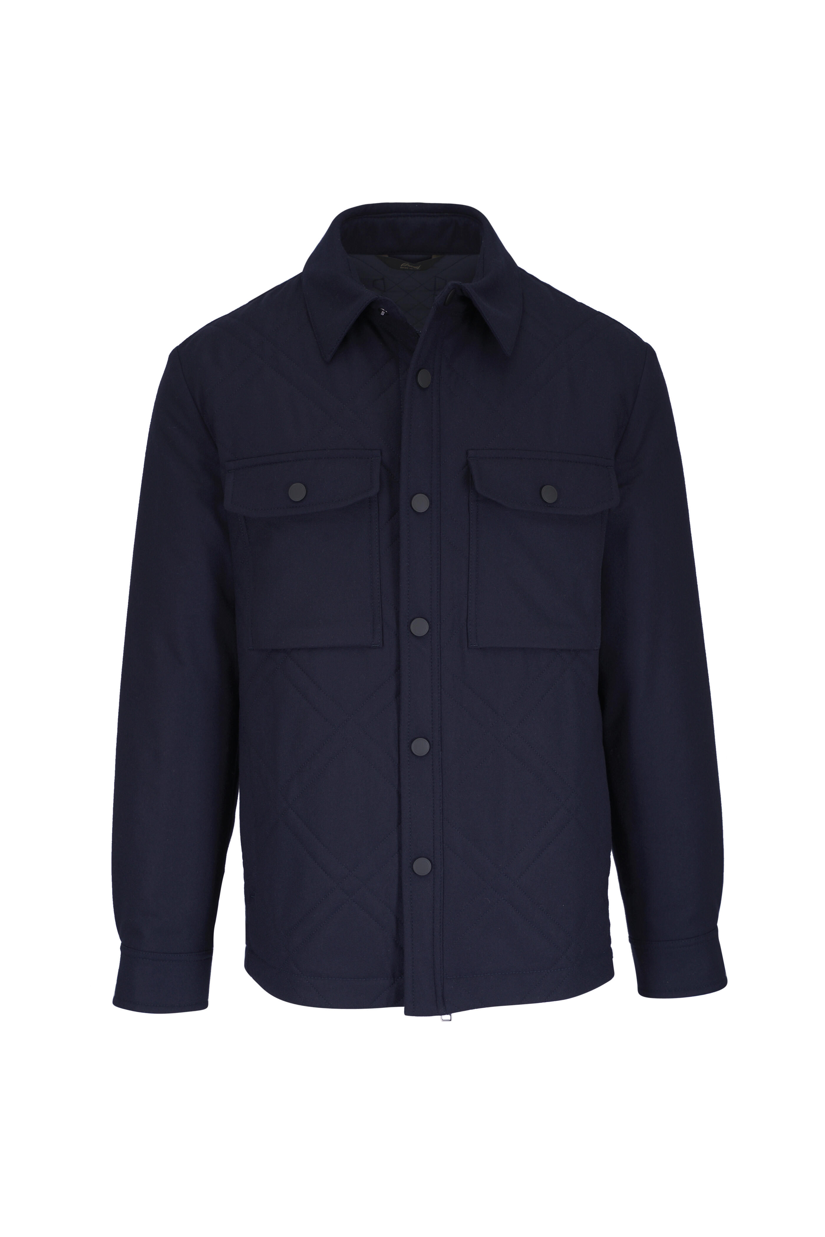 Brioni - Midnight Navy Quilted Cashmere Shacket