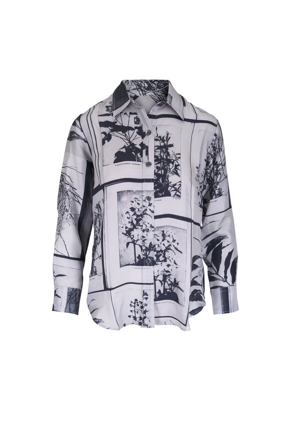 Libertine 'NEST' New Classic Black & Gray Multi Silk Shirt - view 1