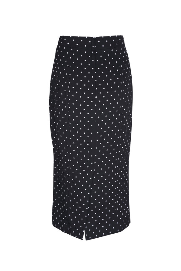 Dolce & Gabbana - Tubino Black & White Polka Dot Midi Skirt 