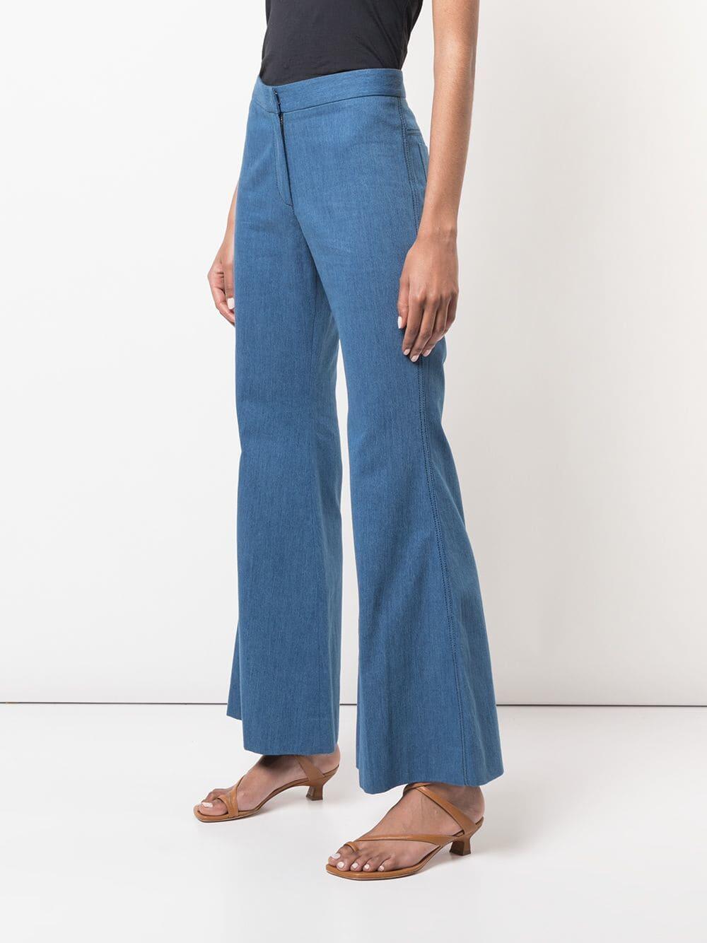 Derek Lam - Light Indigo Cotton Flare Leg Pant