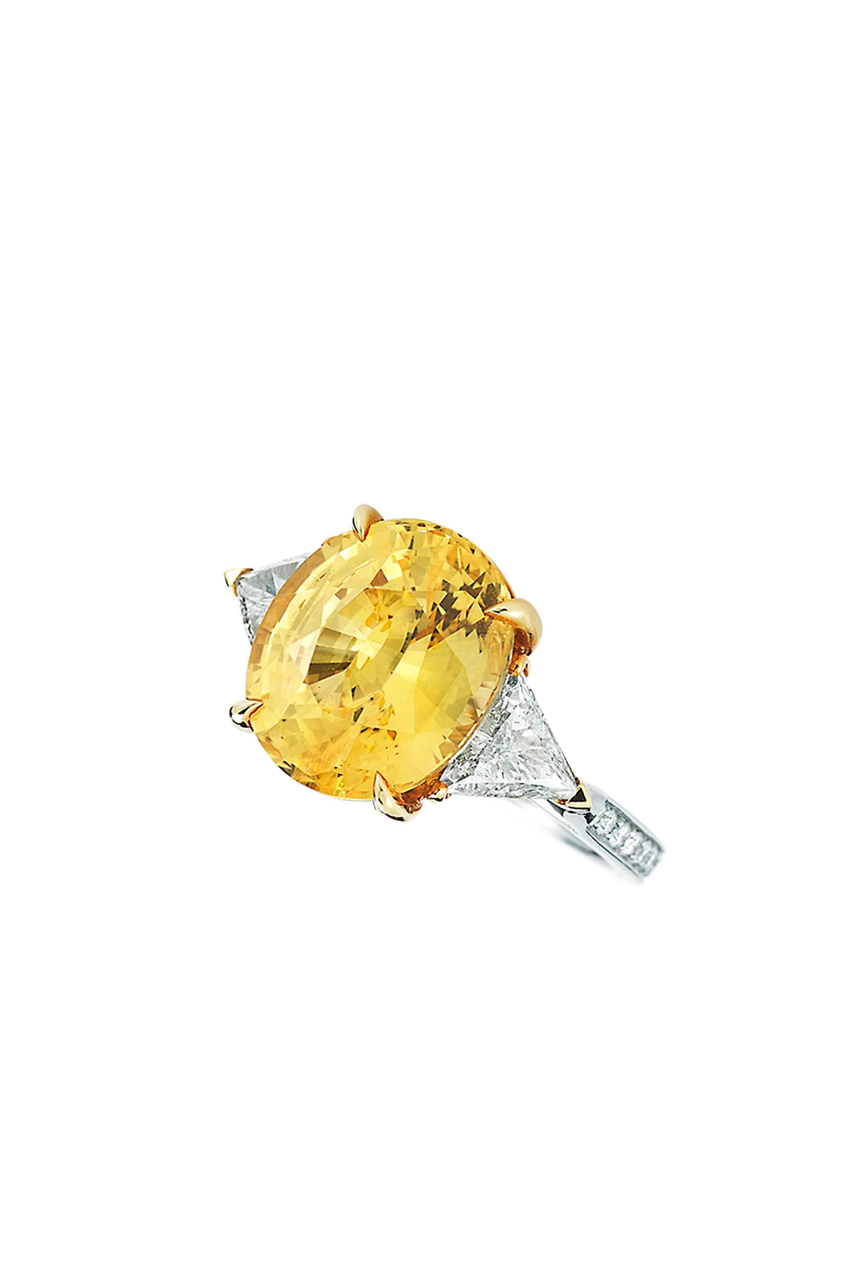 Paolo Costagli - Platinum Yellow Sapphire Diamond Ring