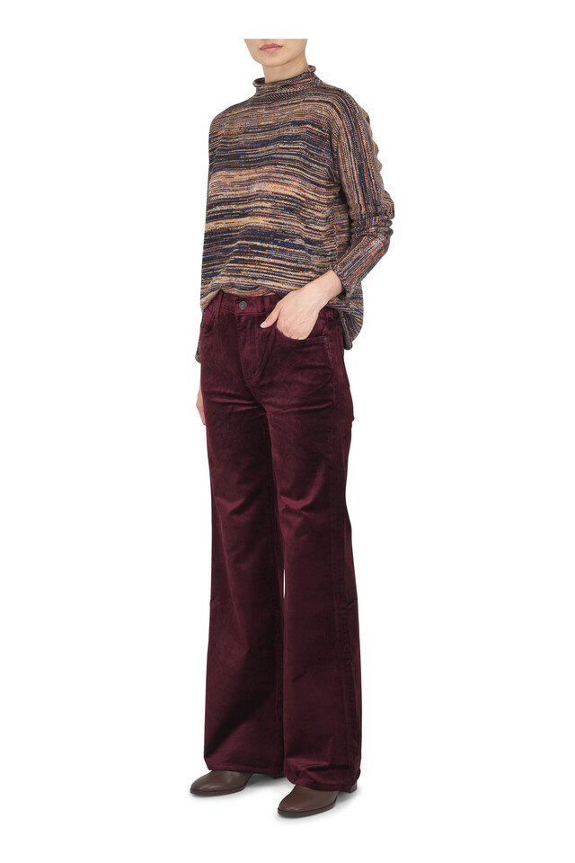 Designer outfit featuring Harvest Roll Neck Cotton Sweater and Santiago Brown Leather Bootie, 60mm