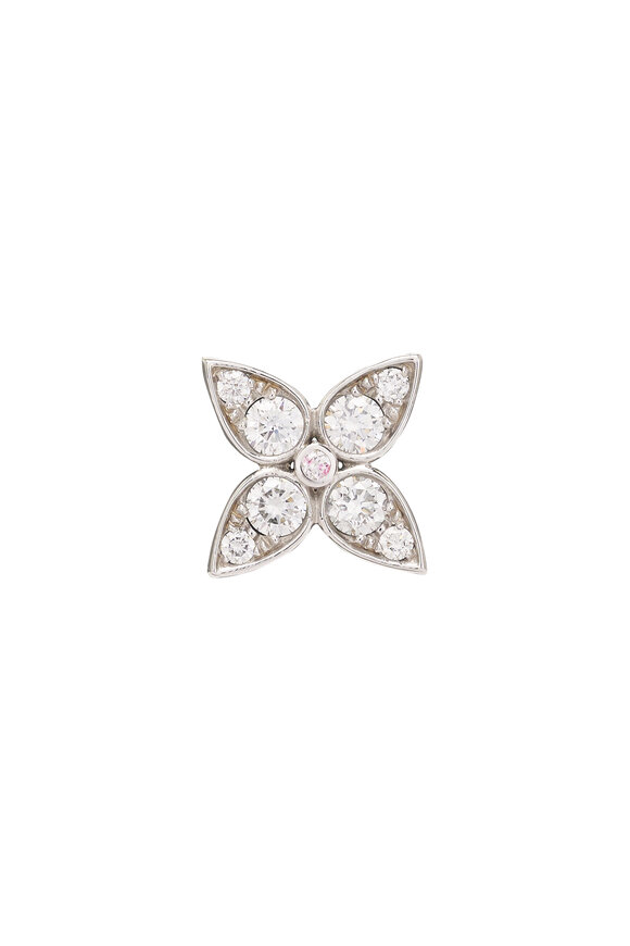 Mariani 18k White Gold Diamond Stud Earring - view 2
