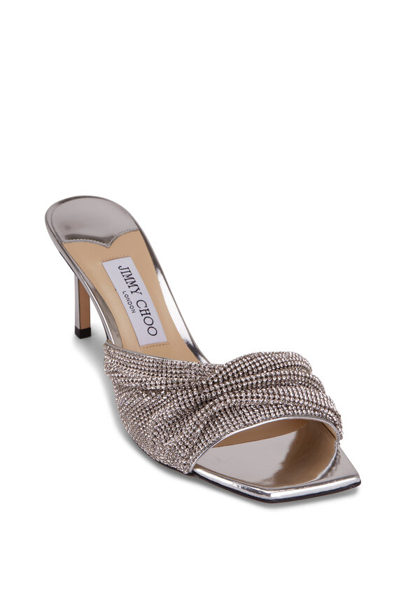 Jimmy Choo Naria Crystal Mesh Mule, 75mm