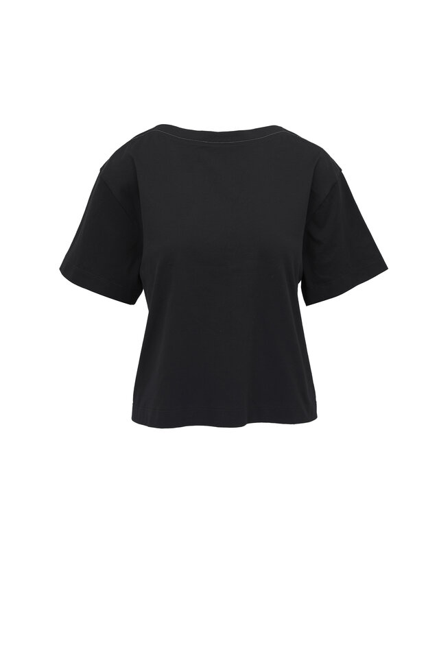 Brunello Cucinelli - Black Silk Scoop Neck Reversible Tank