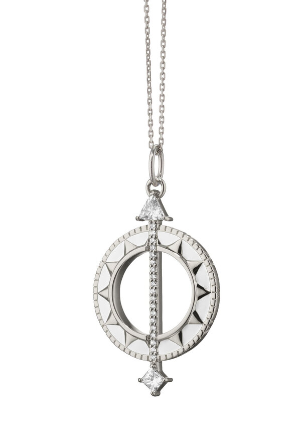 Monica Rich Kosann Time is Precious Enamel Sundial Charm Necklace
