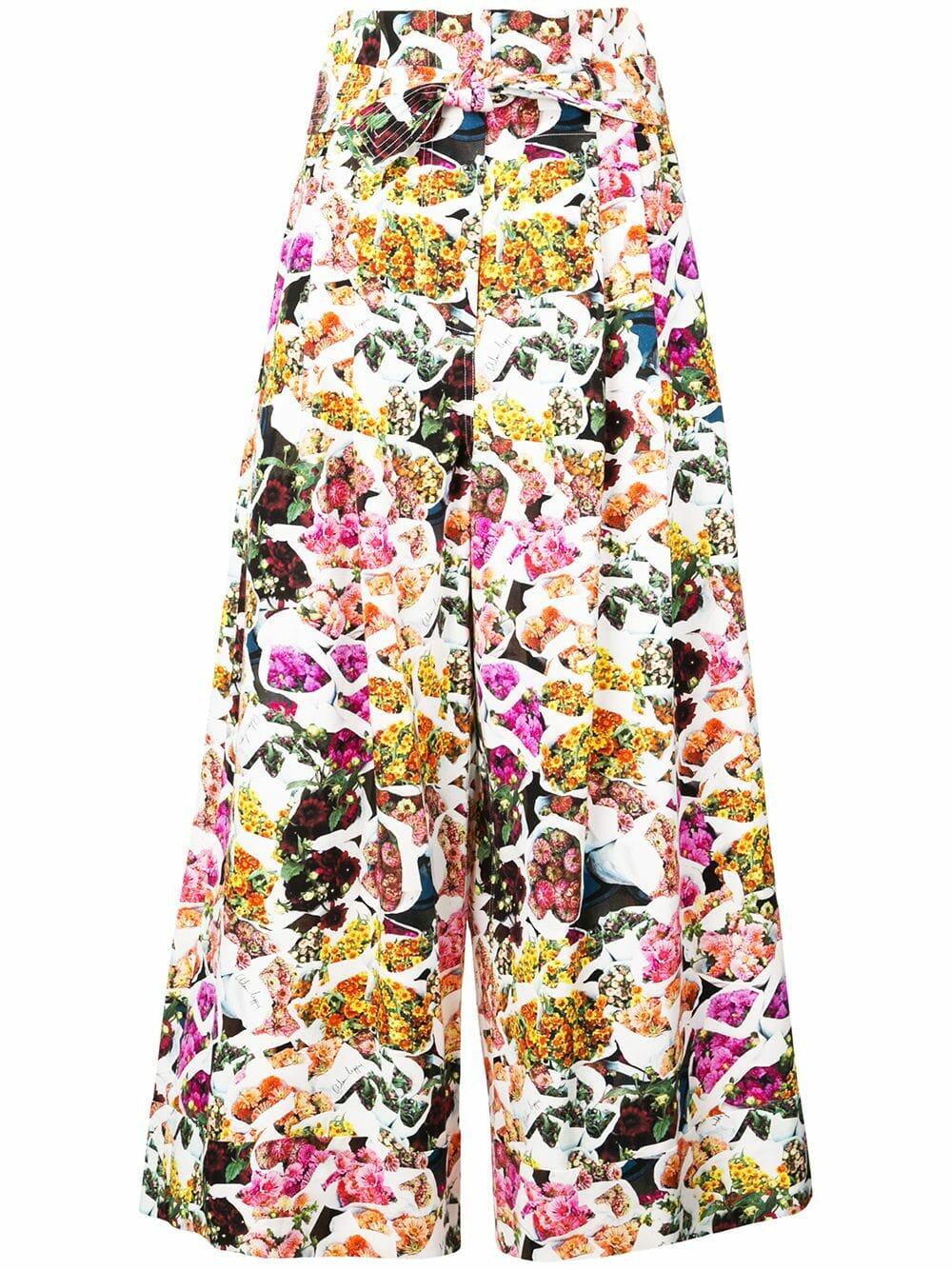 Adam Lippes - Multicolor Floral Printed Wide Leg Culotte