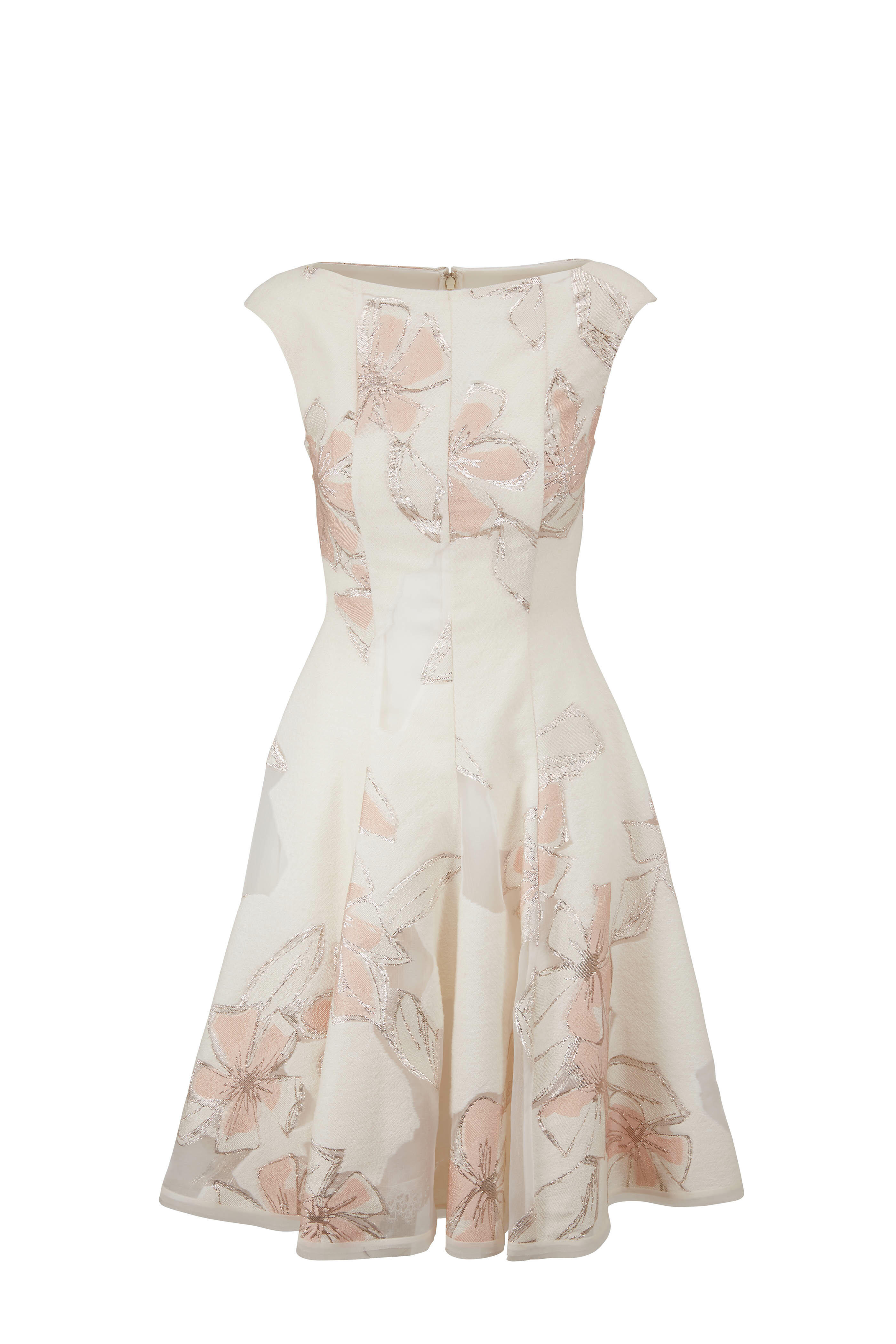 Talbot Runhof - Korbut21 Ivory Wool & Silk Jacquard Dress