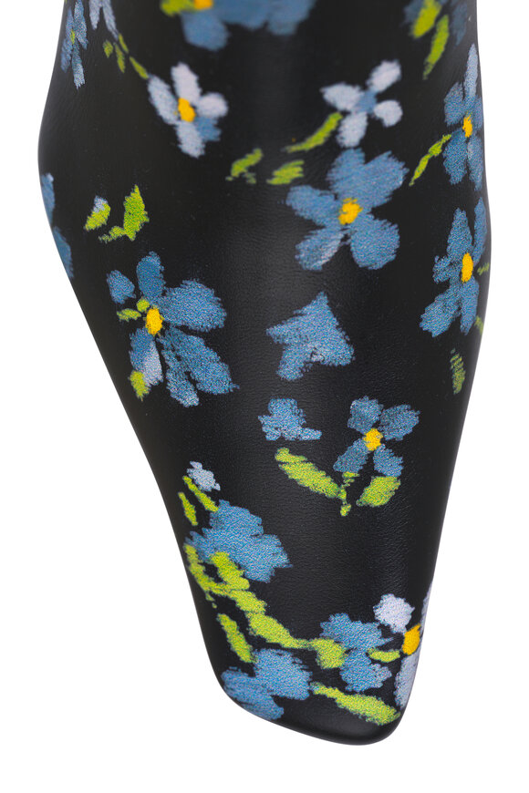 Loewe Emily Black & Blue Floral Leather Mule, 45mm - view 4