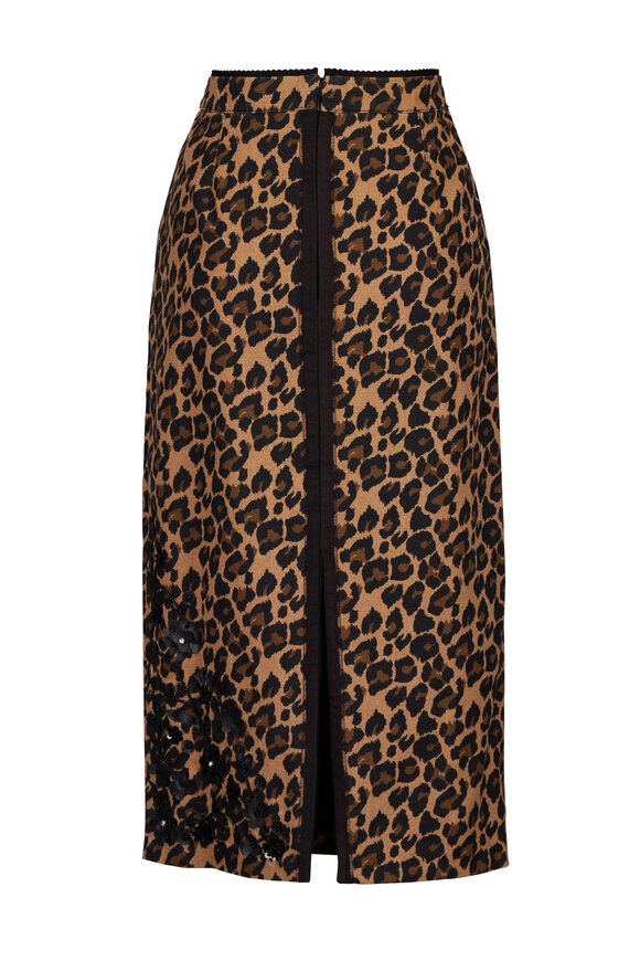 Essentiel Antwerp Kasey Black & Camel Print Midi Skirt - view 2