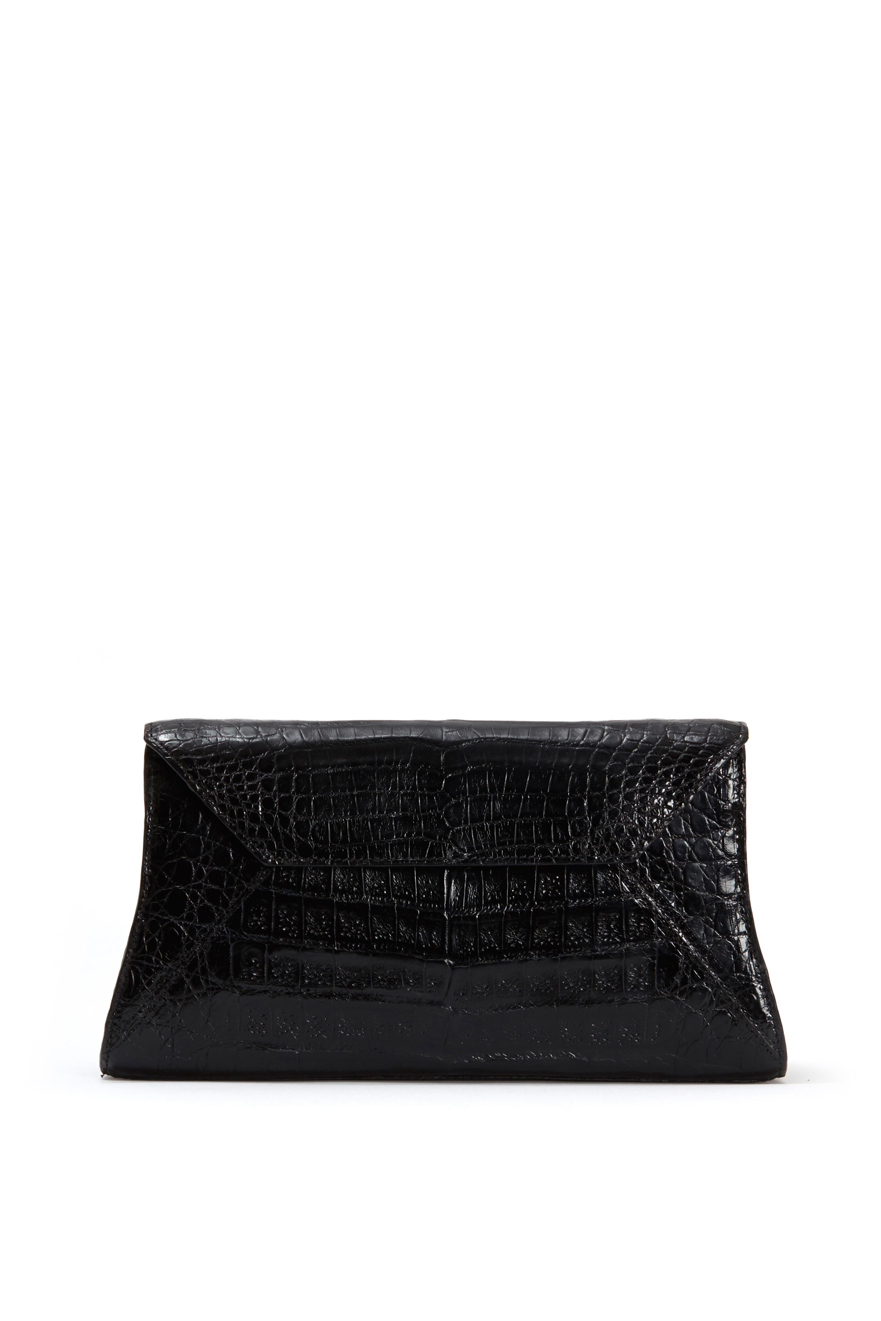 Nancy Gonzalez Clutches for Women | The RealReal Nancy Gonzalez Black Croc-Embossed Leather Clutch main image 2