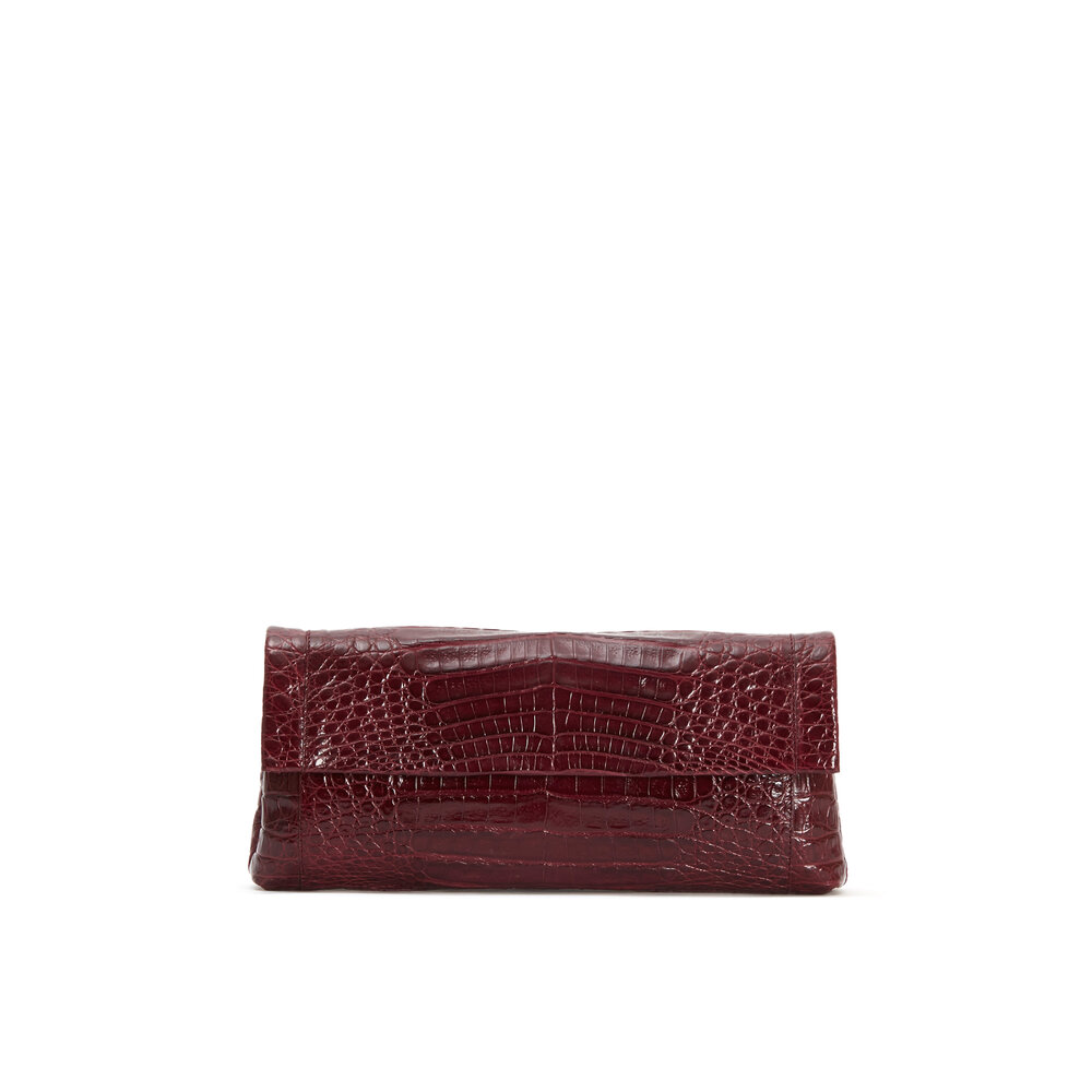 Nancy Gonzalez Genuine Crocodile Wide Waist Belt Burgundy Oxblood Size Medium Nancy gonzalez genuine crocodile - Gem main image 2