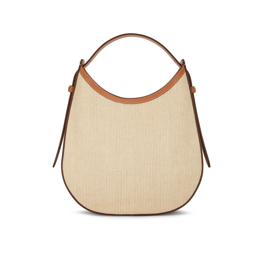 Tod's - Oboe Tan Woven & Leather Small Hobo | Mitchell Stores Tod's - Oboe Tan Woven & Leather Small Hobo | Mitchell Stores