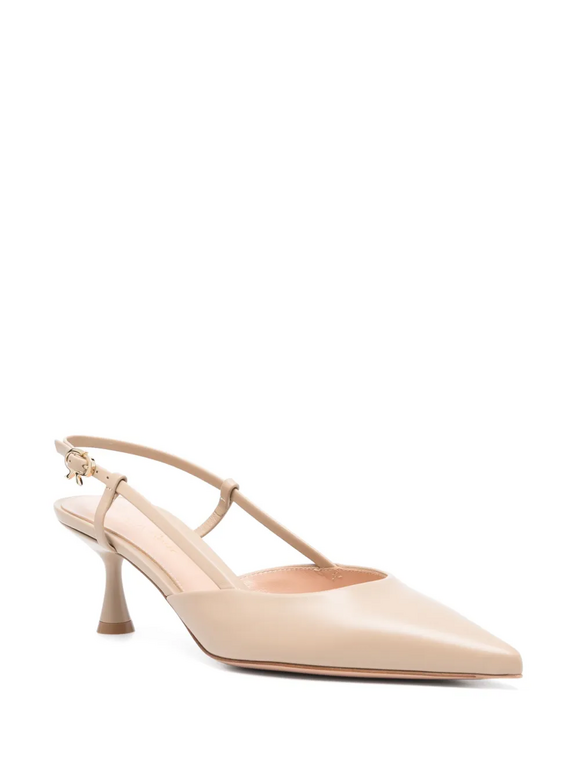 Gianvito Rossi Ascent Sand Leather Slingback, 55mm - view 8
