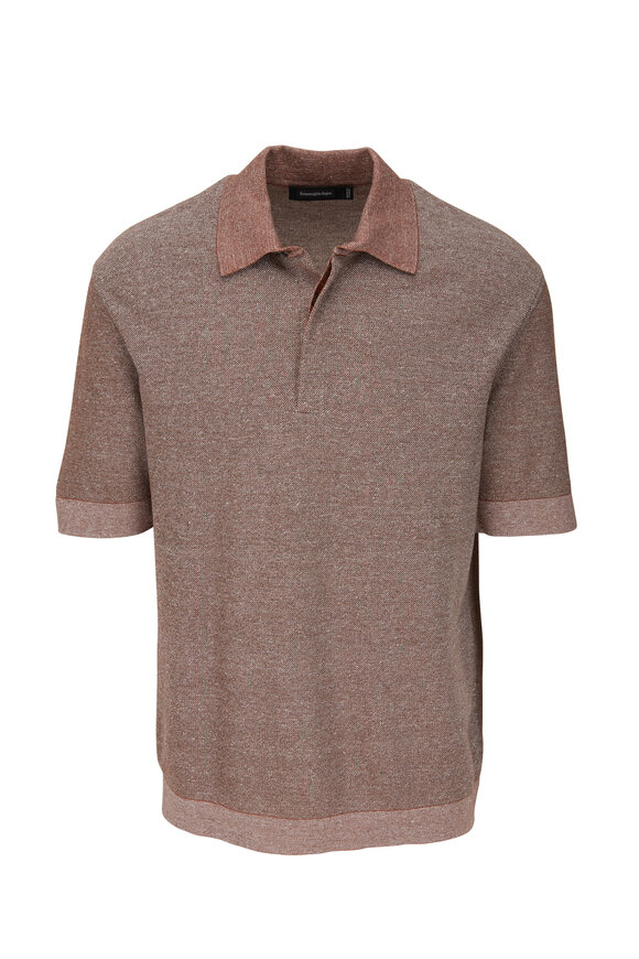 トップス Ermenegildo Zegna KNIT POLO SHIRT Navy Blue Stretch Cotton Polo Shirt SS25 25729584 | Zegna PL