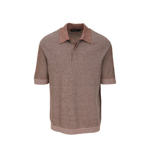 ZEGNA 長袖 ニットポロシャツ ブラウン系 46 ZEGNA 長袖 ニットポロシャツ ブラウン系 46 トップス