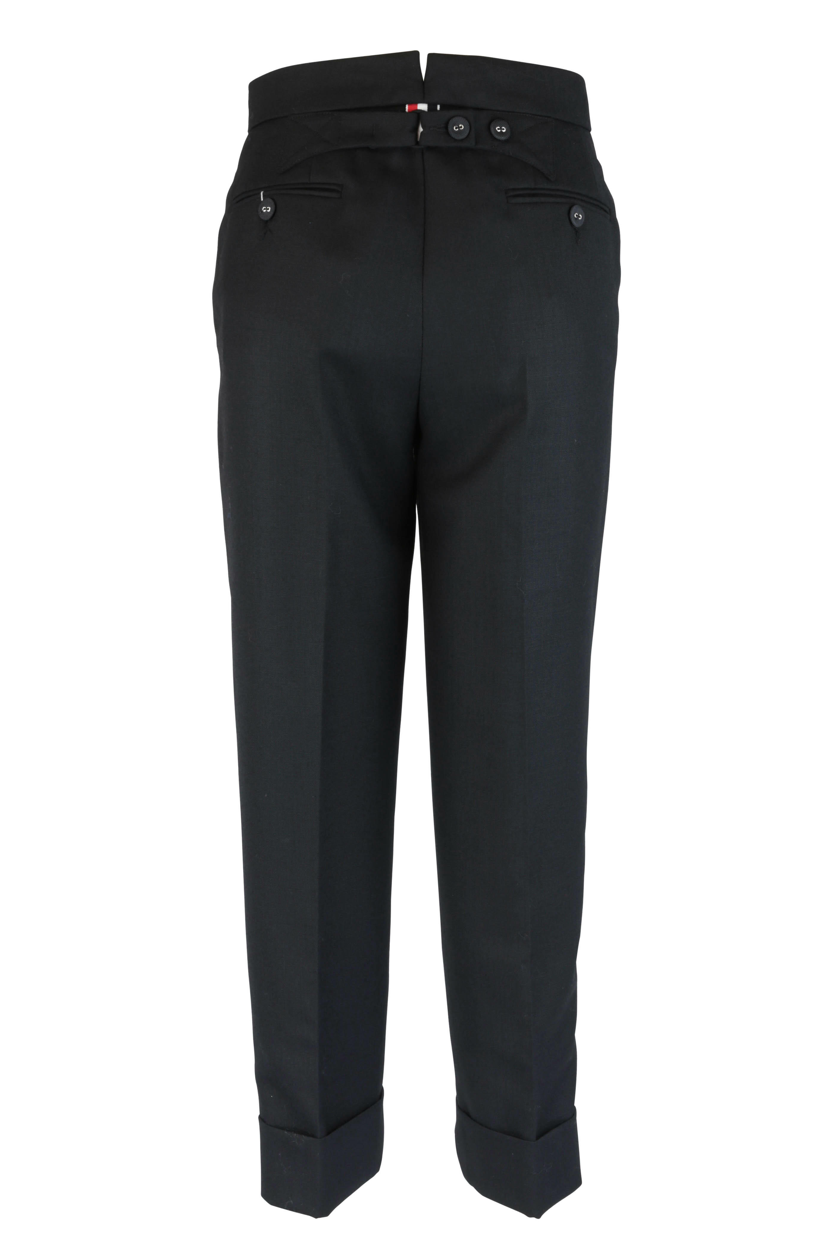 Thom Browne - Black Wool Tuxedo Stripe Pant