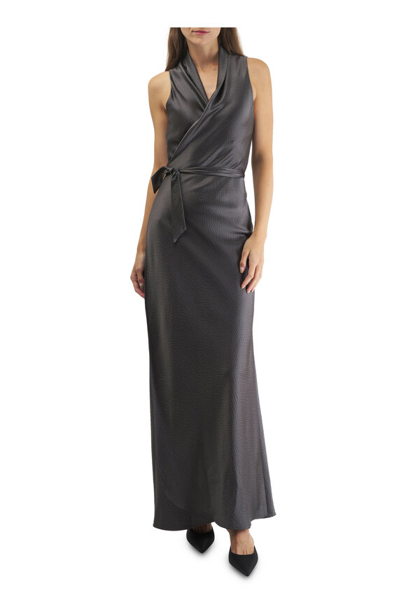 Peter Cohen - Apres Charcoal Gray Hammered Silk Dress