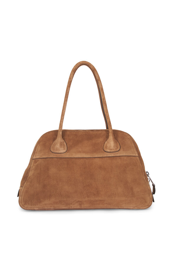 Miu Miu Medium Vivant Cocoa Brown Suede Satchel - view 6