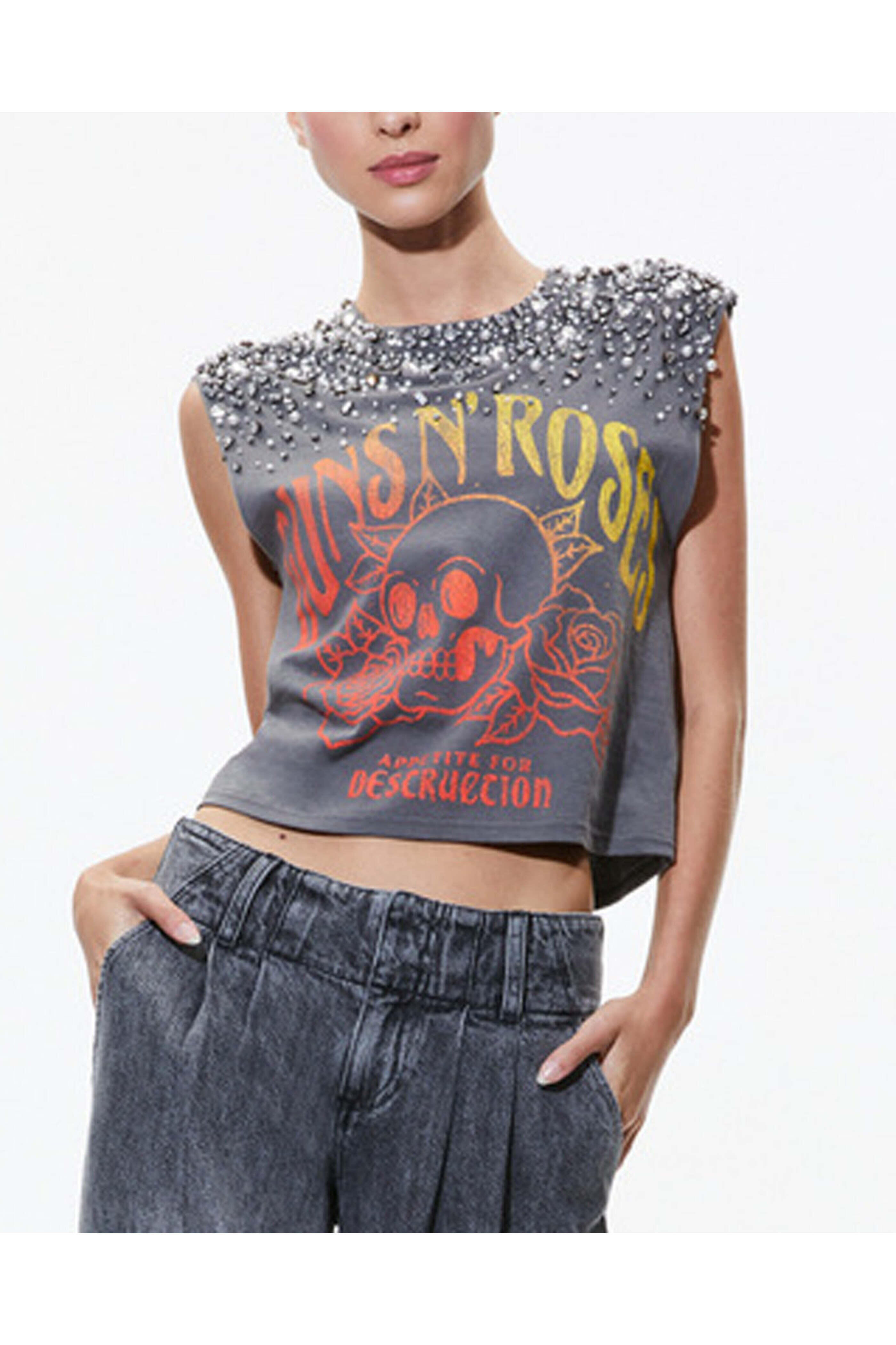 希少 アリスマッコール Alice McCall ノースリーブトップス 美品 Alice & Olivia - Guns N Roses Embellished Micah Muscle Tank