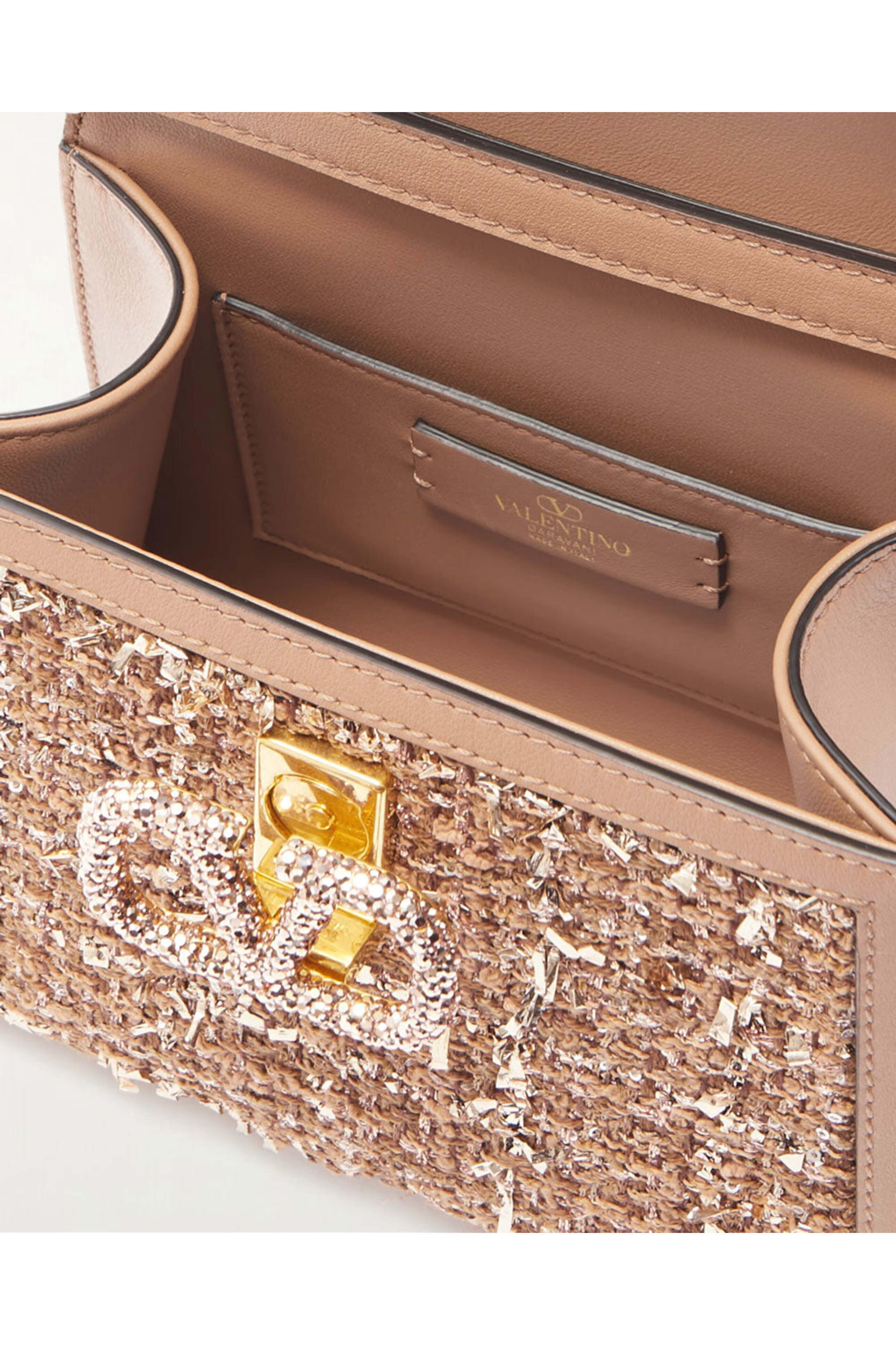 Valentino Garavani - Vsling Mini Top Handle Bag in Beige and Taupe