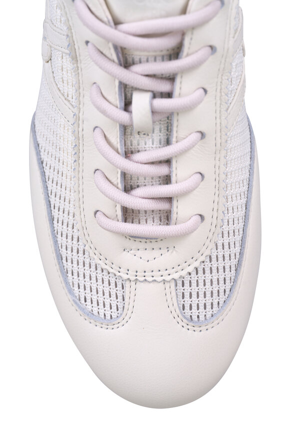 Veronica Beard Riviera White Mesh & Leather Sneaker - view 6