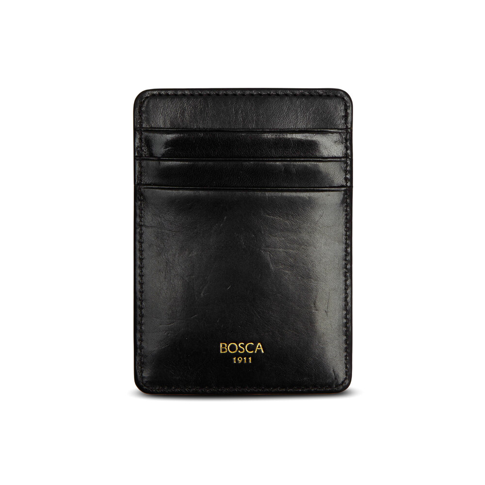 Bosca - Black Leather Front Pocket Wallet | Mitchell Stores