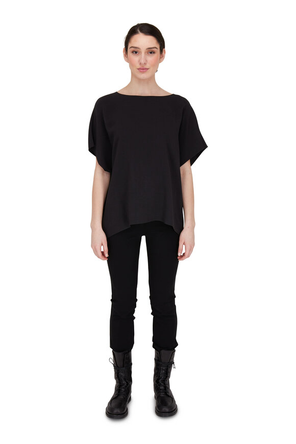 The Row - Nicolai Black Crepe Ankle Pant