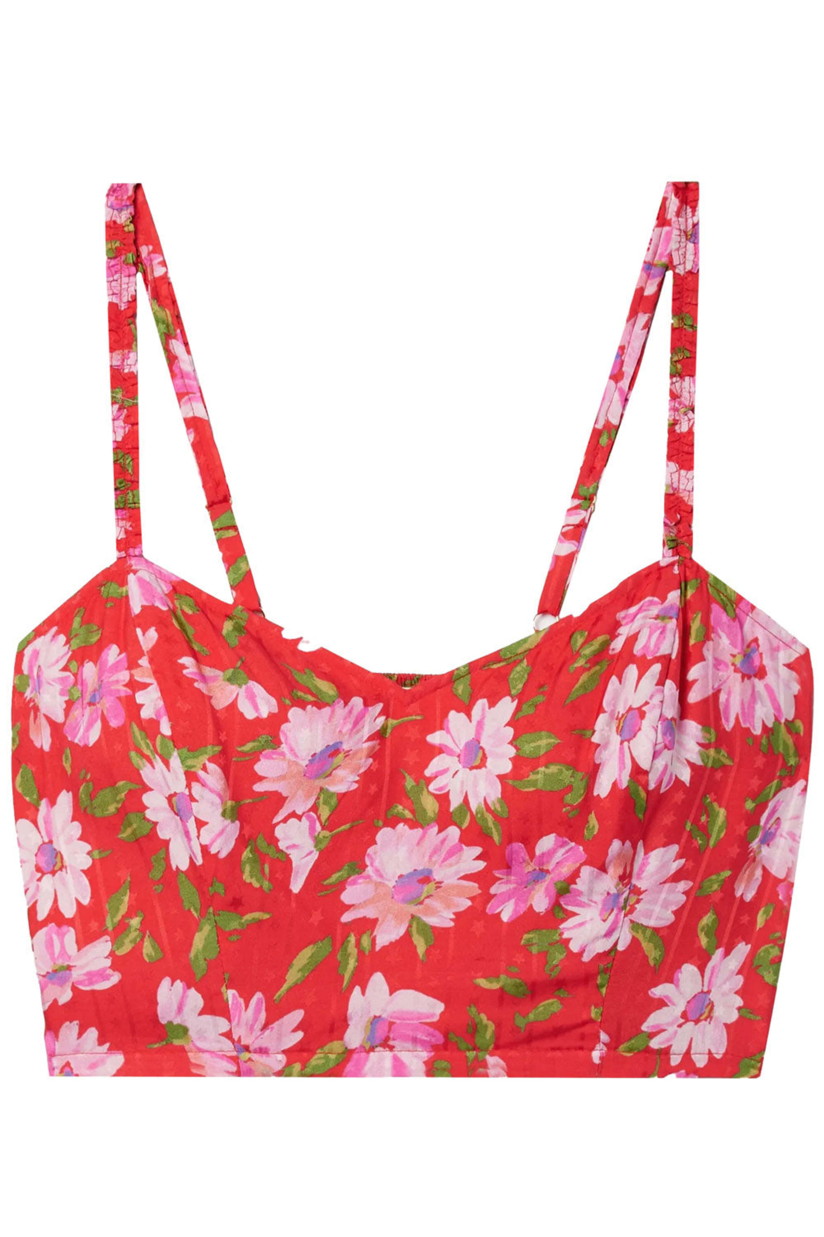 Loveshackfancy - Mambo Red Finelli Cropped Blouse