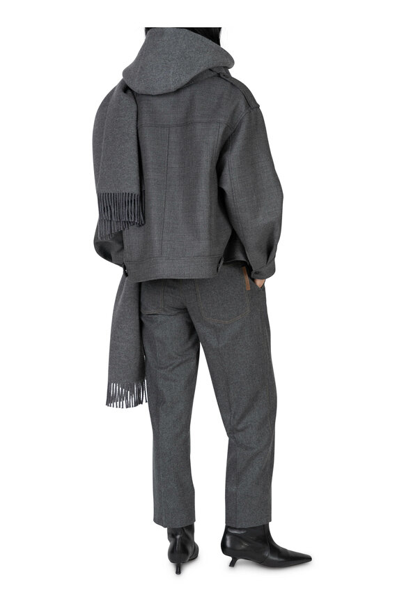 Brunello Cucinelli - Dark Gray Wool & Cashmere Pleated Pant