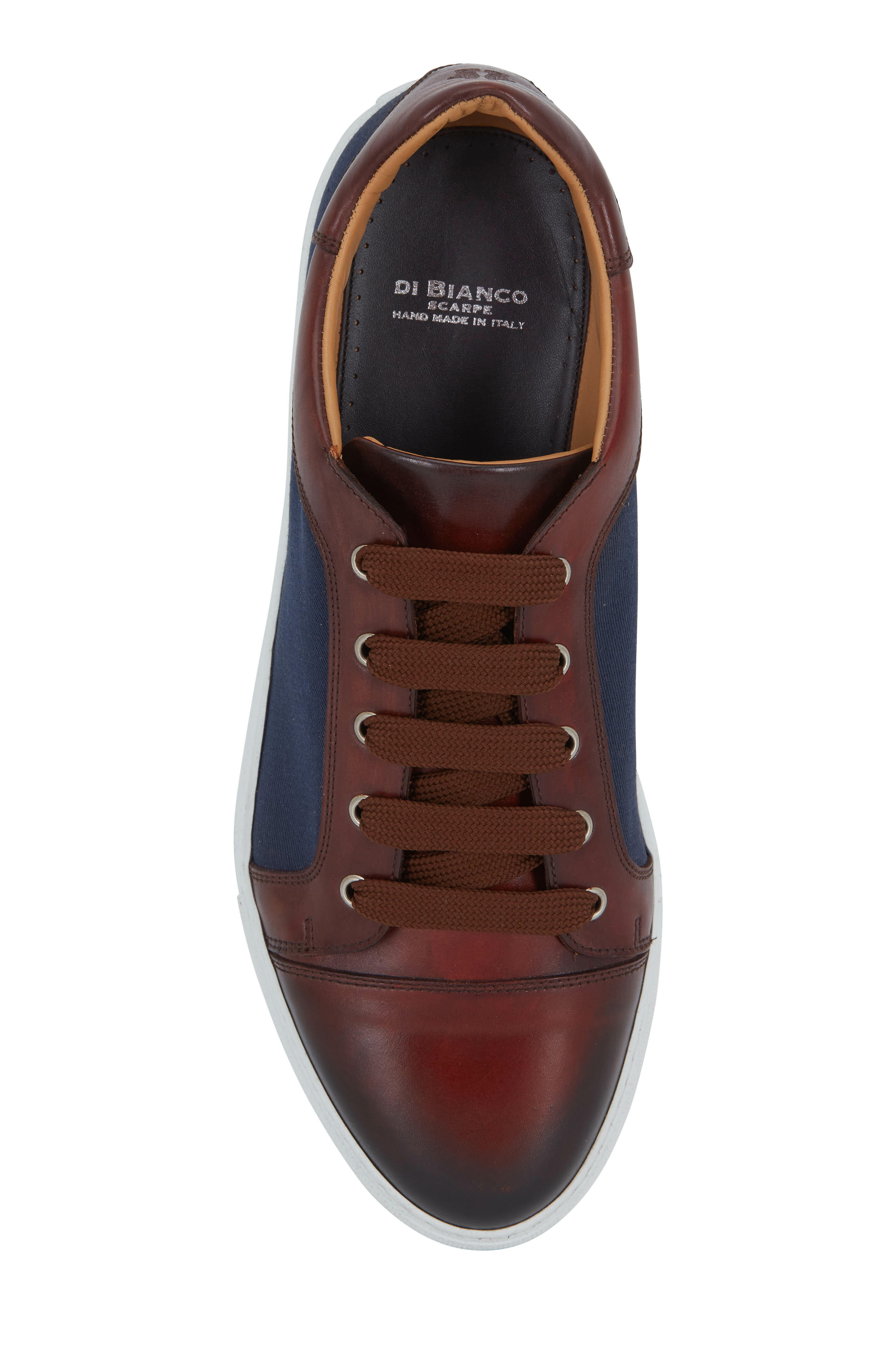 Di Bianco - Melograno & Azul Gabardine & Leather Sneaker