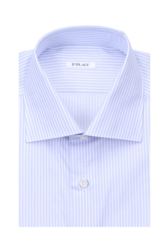 Fray Blue Stripe Cotton Sport Shirt - view 1