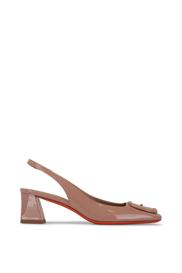 Santoni Lemon Blush Tonal Buckle Slingback, 50mm - view 3