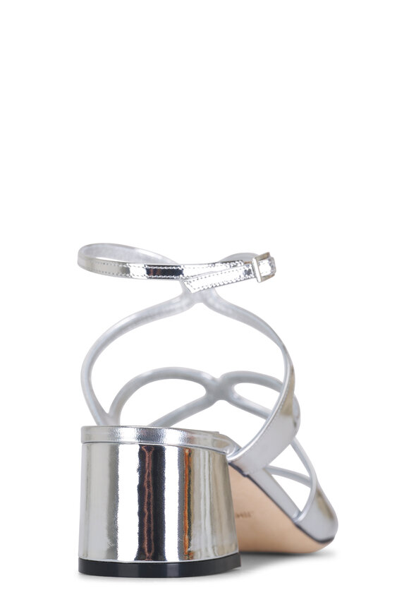 Jimmy Choo - Azilia Silver Ankle Strap Sandal, 45mm 