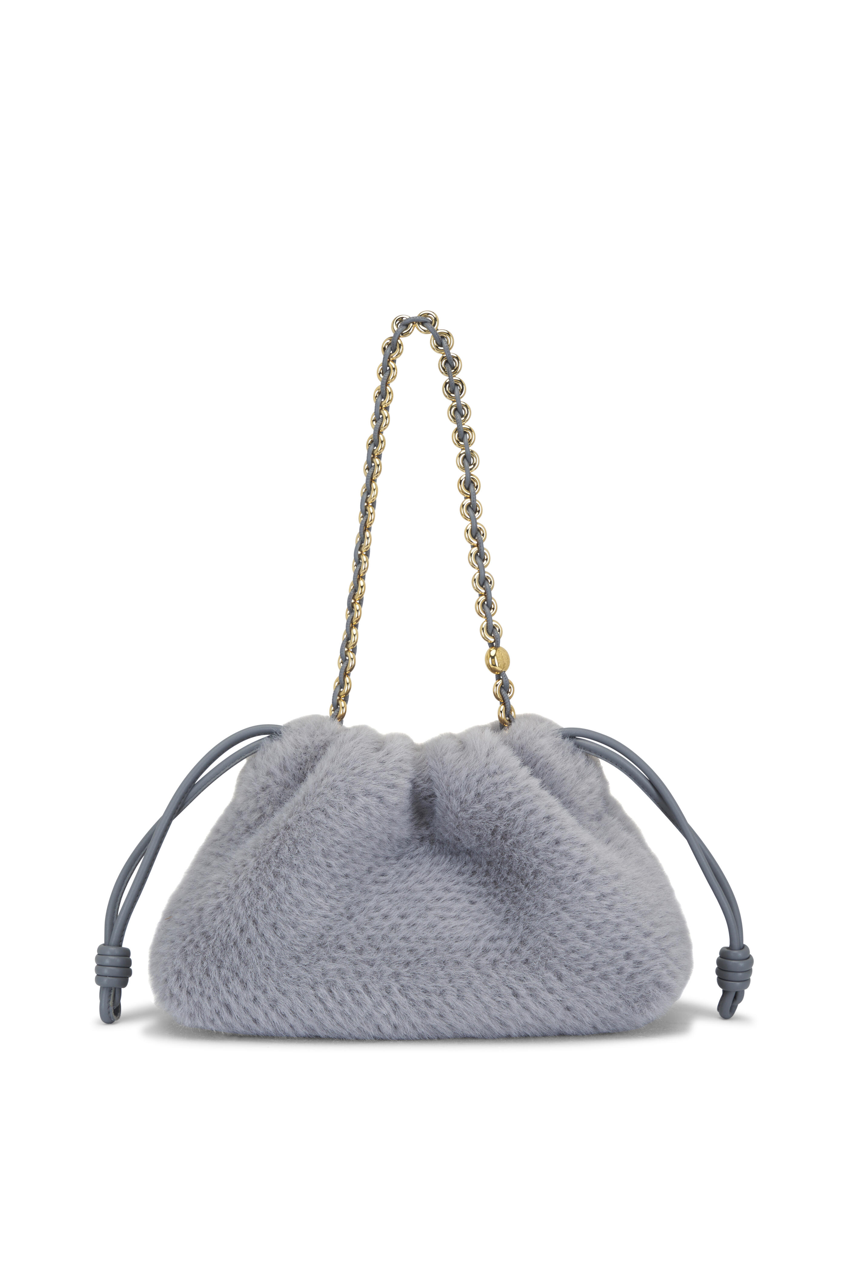 Loewe - Medium Flamenco Silver Gray Shoulder Bag