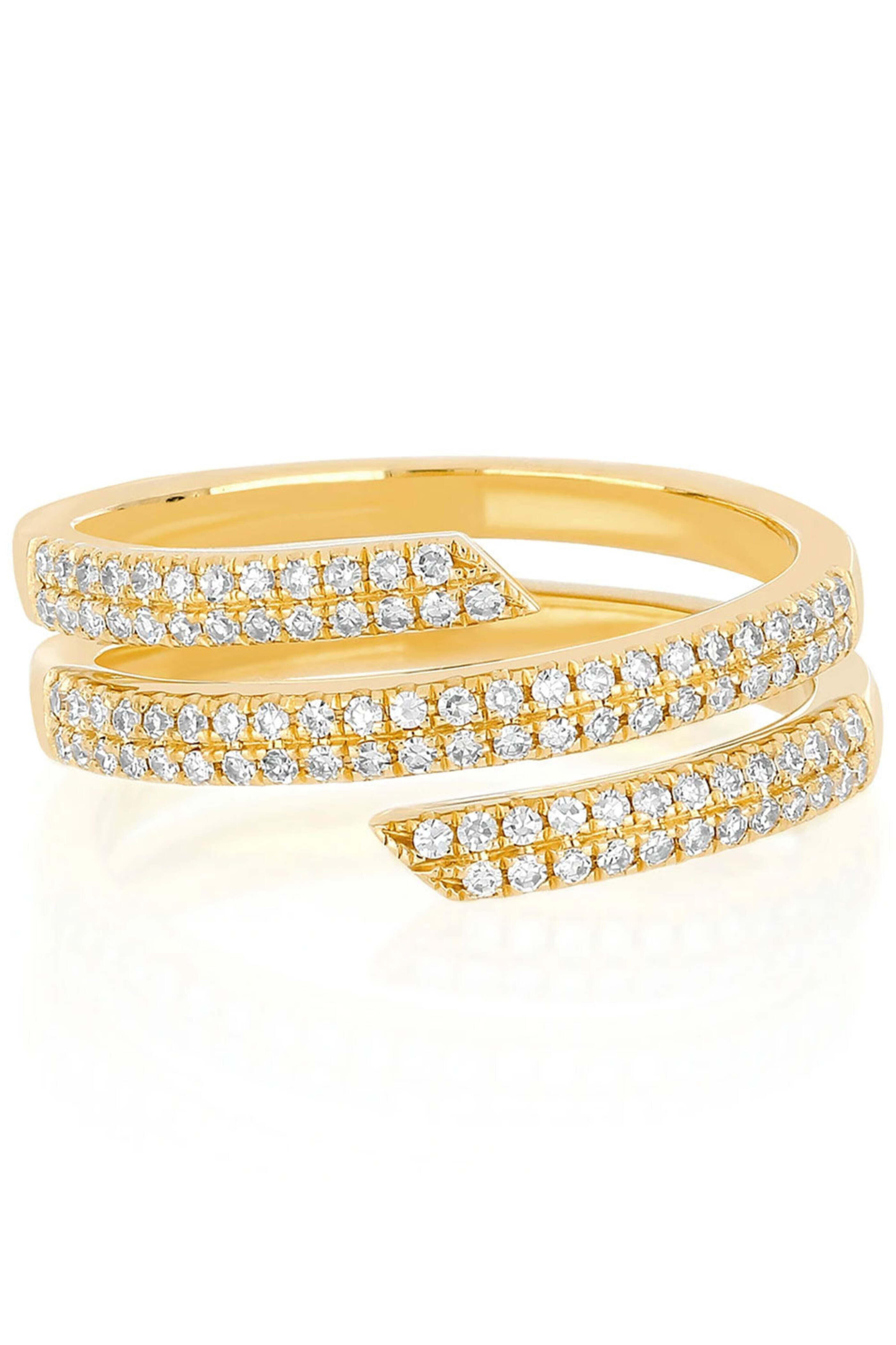 Ef Collection - Yellow Gold Diamond Swirl Ring