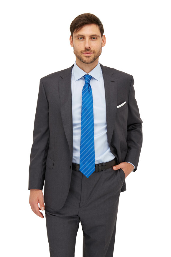 Charvet - Royal Blue Striped Silk Necktie