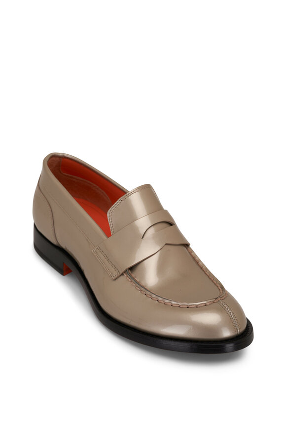 Santoni - Bugloss Gray Patent Leather Loafer