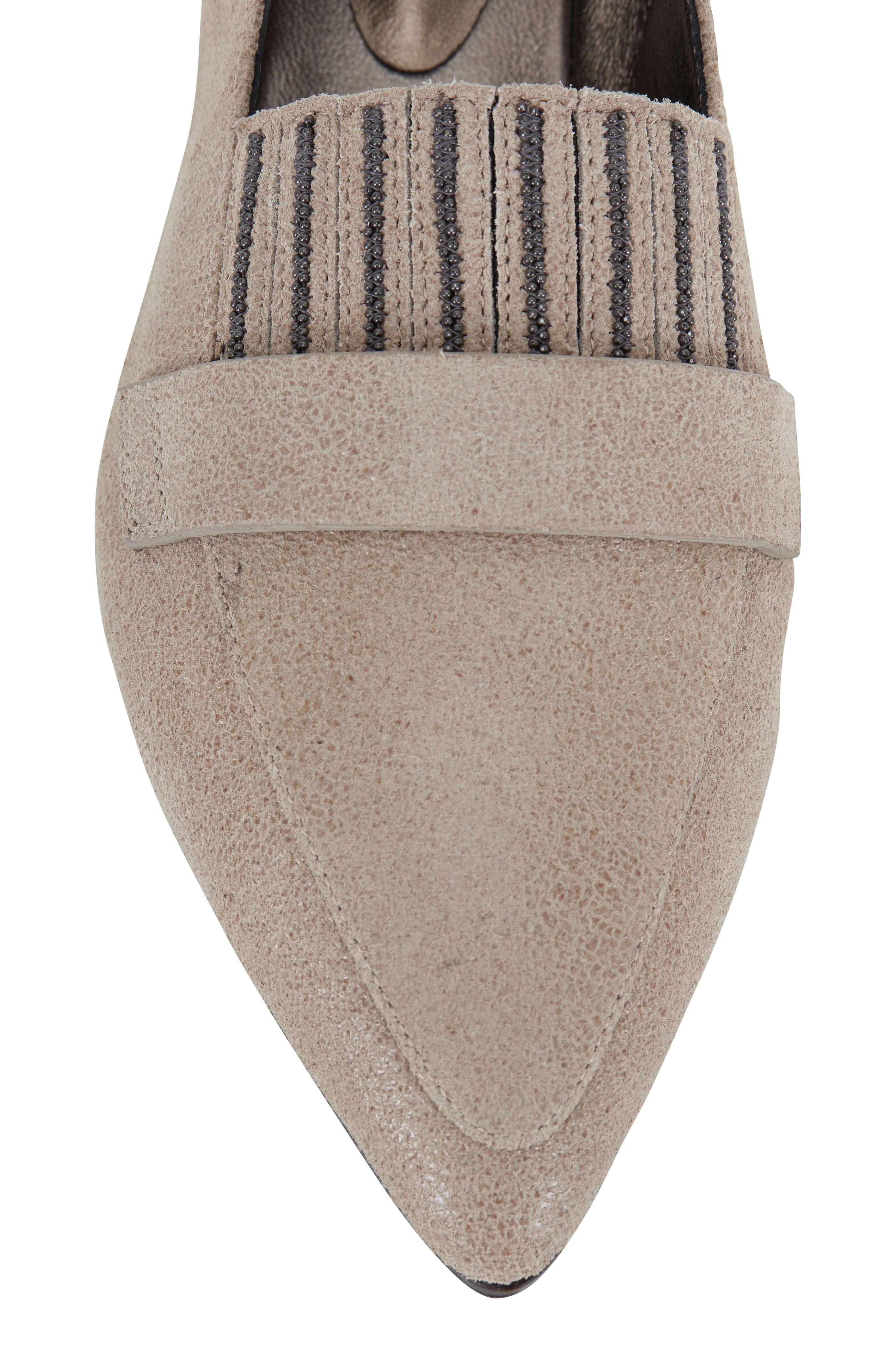 Brunello Cucinelli - Sand Suede Monili Fringe Flat