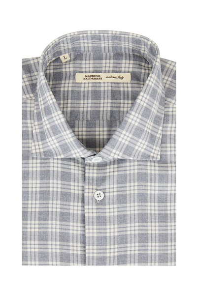 Maurizio Baldassari - Gray Plaid Sport Shirt | Mitchell Stores