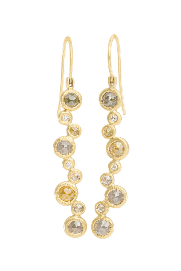 Kate Maller - Diamond Bloom Rose Cut Diamond Drop Earrings