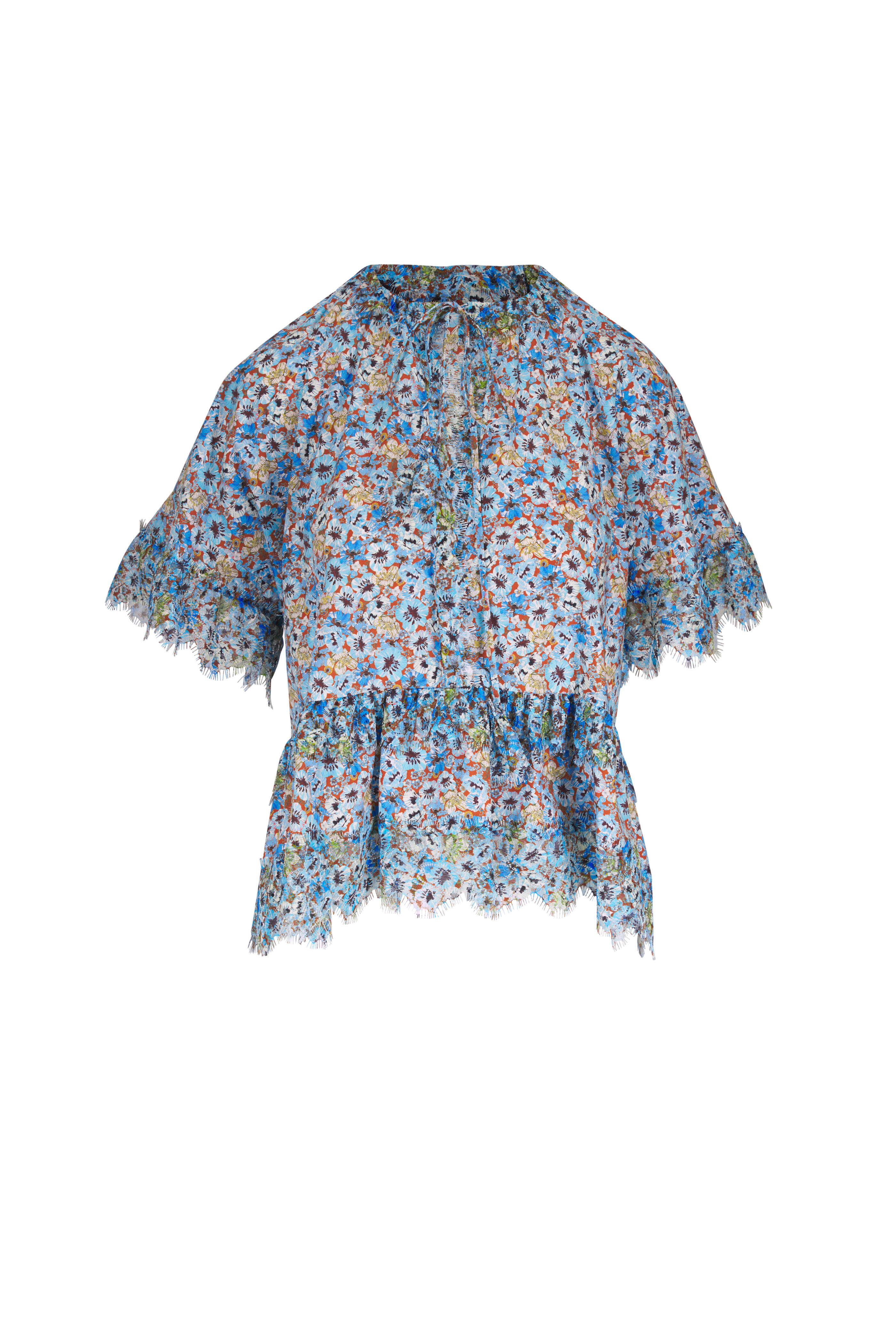 Dorothee Schumacher - Floral Volumes Flower Blue Blouse - view 1