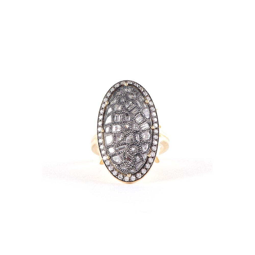 Sylva & Cie - Mixed Diamond Oval Ten Table Ring | Mitchell Stores