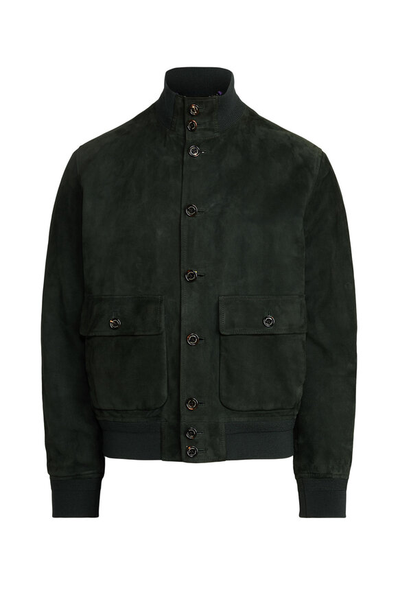 Ralph Lauren Purple Label - Dark Equine Green Hayworth Suede Jacket